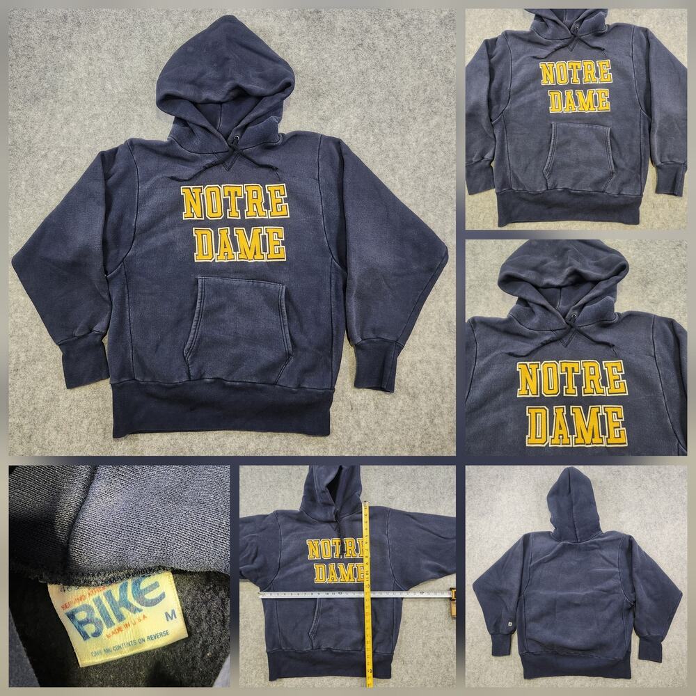 VTG 90s Notre Dame Fighting Irish Sweatshirt Hoodie Mens Medium NCAA Pullover